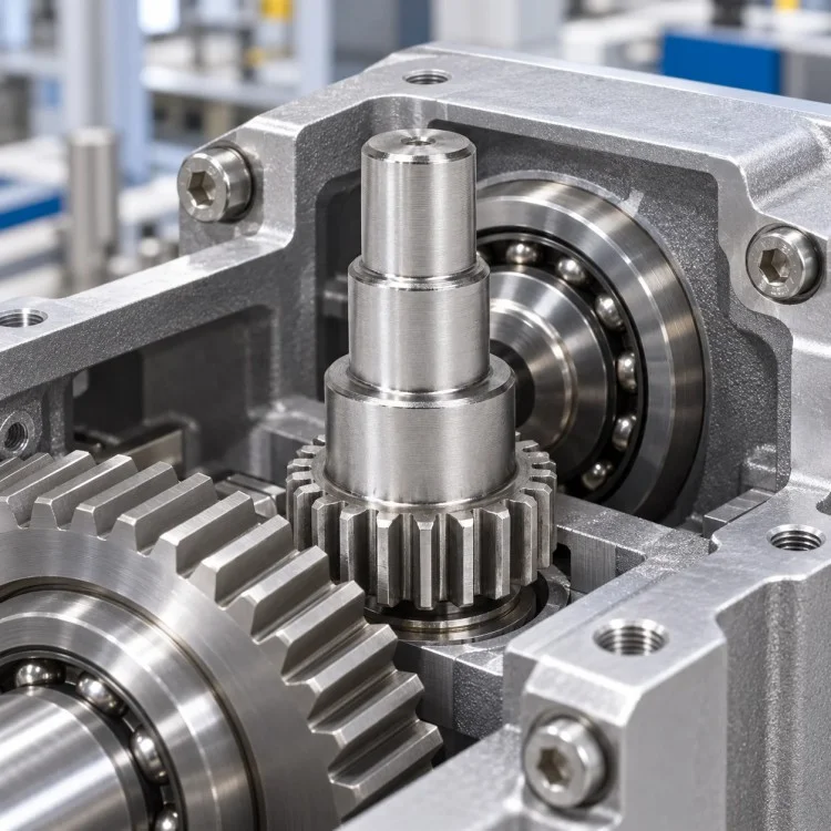 Precision CNC Machined Stepped Spur Gear Shaft